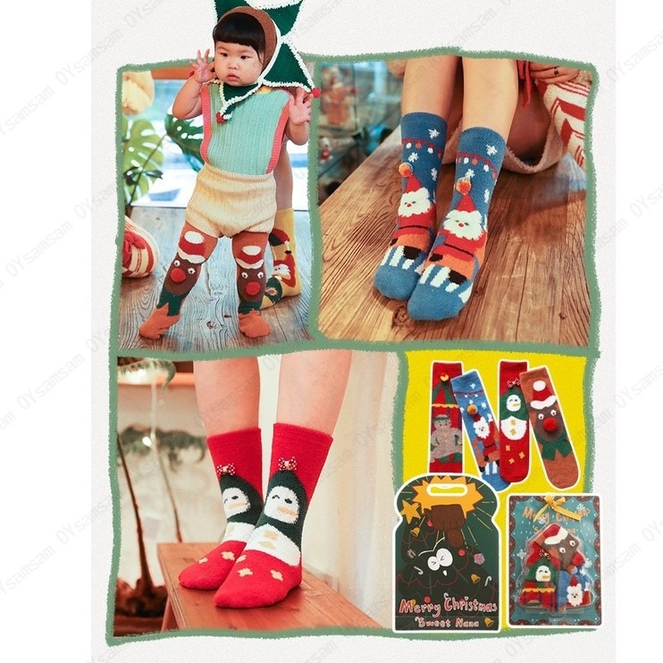 🧦台灣現貨🧦新款聖誕中筒襪 韓國襪子 長襪 聖誕襪 聖誕節襪子 交換禮物 聖誕禮物 聖誕老公公麋鹿-細節圖7