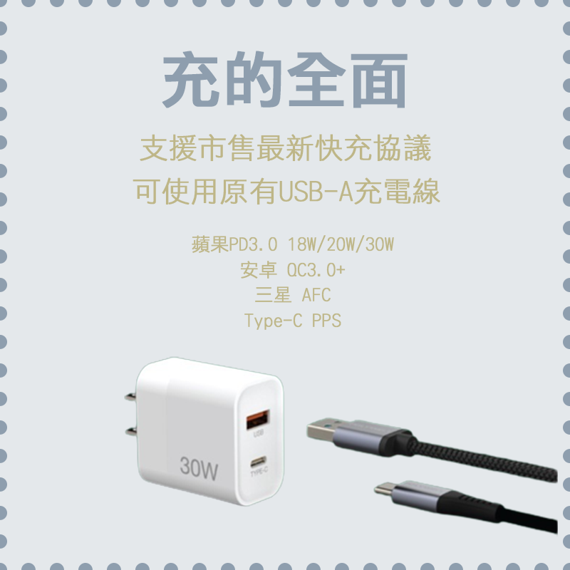 台灣現貨 POLYWELL PD雙孔快充頭 30W Type-C充電器 豆腐頭 適用蘋果iPhone快充 寶利威爾-細節圖3