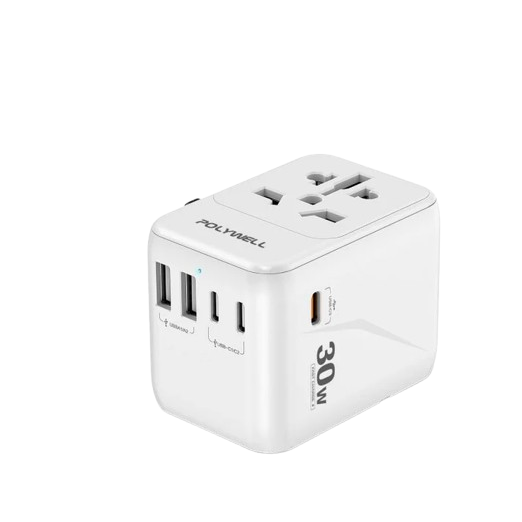 台灣現貨 POLYWELL 多合一萬國轉接頭 旅行轉接插座 30W 三Type-C+雙USB-A 寶利威爾 BSMI免驗-規格圖11