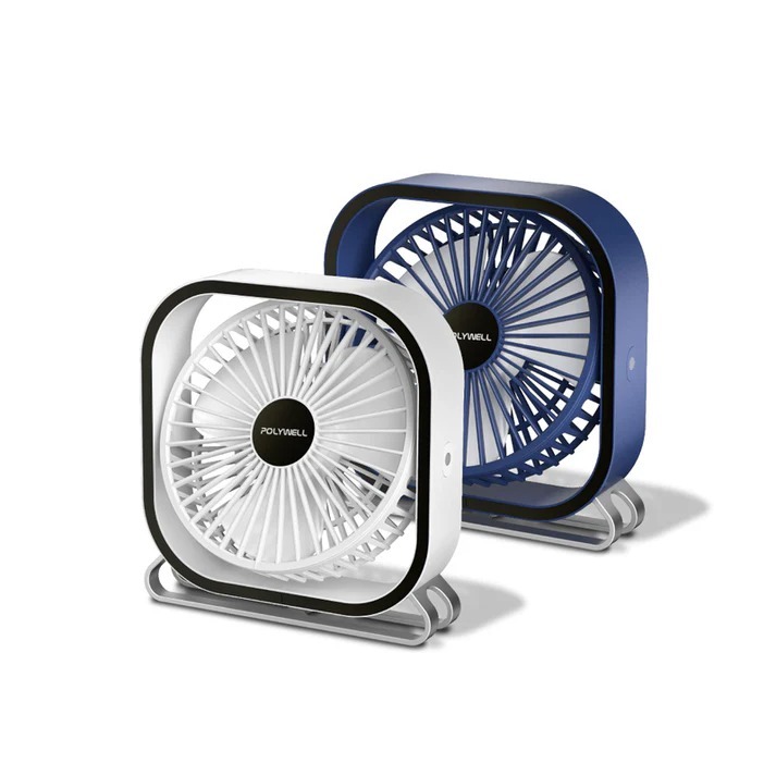 台灣現貨 POLYWELL 6吋桌面風扇 USB插電 上下360度可調 寶利威爾 3段風速 大風量-細節圖2