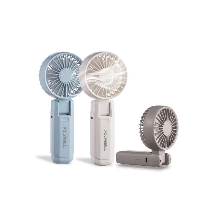 台灣現貨 POLYWELL 雙葉片摺疊手持風扇 雙葉片設計 Type-C充電風扇 可摺疊 附掛繩 輕量風扇 寶利威爾-細節圖2