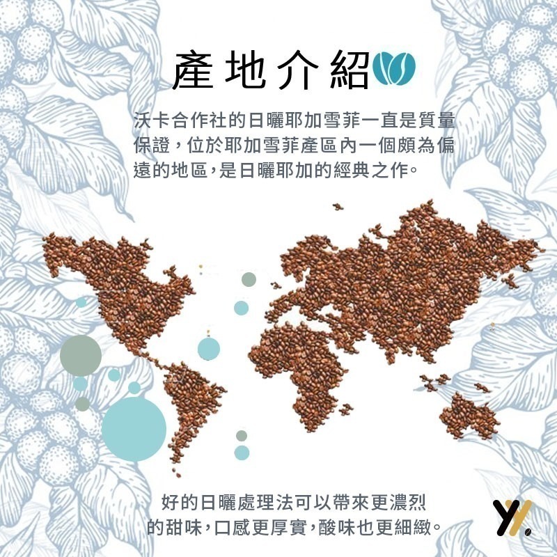 【yy bean coffee】衣索比亞 日曬 沃卡合作社 G1 一磅裝 【CP值最高咖啡豆】-細節圖3