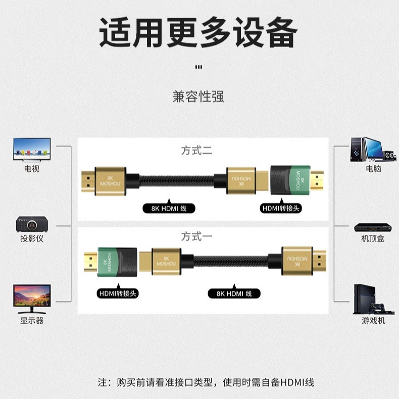 魔獸 2.1版 8K HDMI公對母 270度 90度 側彎頭 延長 轉接頭 8K@60Hz 4K@120Hz HDR-細節圖6