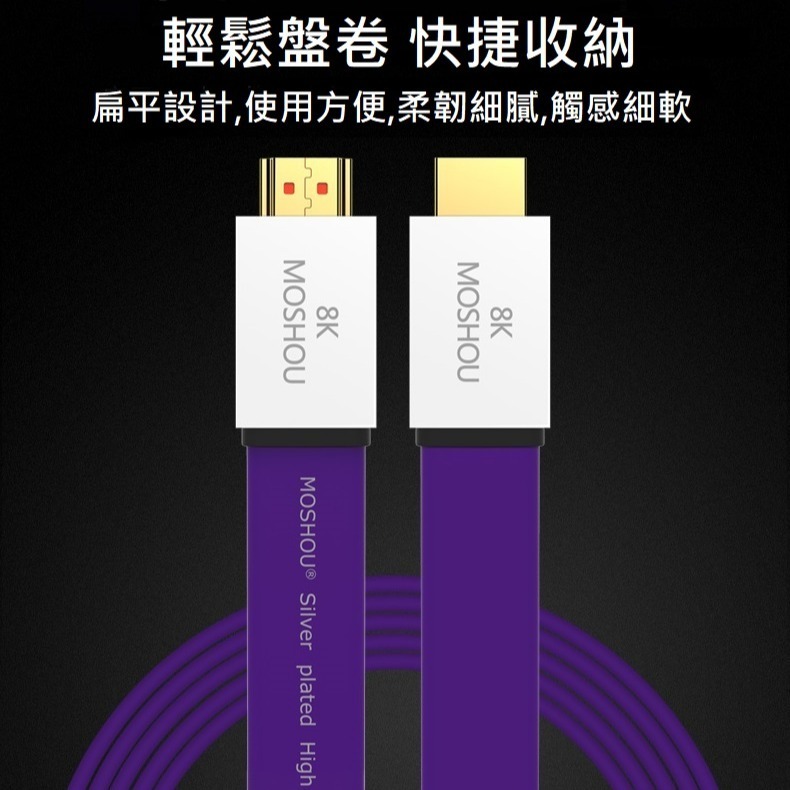 魔獸 MOSHOU HDMI2.1版 扁平 鍍銀 電視機 電腦 PS4 PS5 8K 60HZ 4K 120Hz HDR-細節圖6