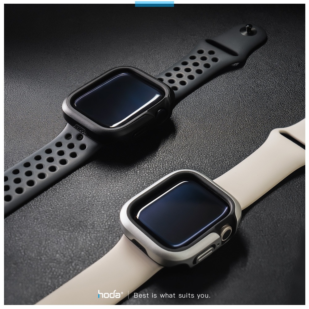 hoda Apple Watch S9 S8 SE S7 曜石鋁合金防摔保護殼-細節圖8