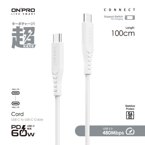 ONPRO iPhone 15 Cord USB-C to C PD60W 快充傳輸線-細節圖2