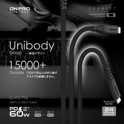 ONPRO iPhone 15 Cord Pro USB-C to C PD60W 快充傳輸線 120cm-細節圖11