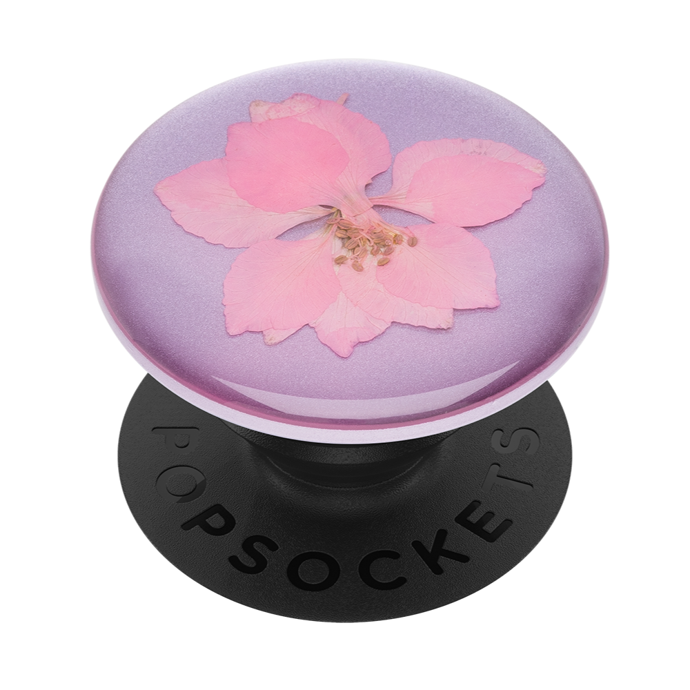 泡泡騷 手機支架 壓花翠雀花粉色 PopSockets 伸縮手機支架-細節圖3