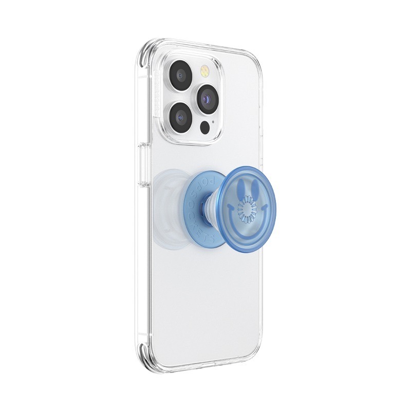 泡泡騷 手機支架 半透笑臉藍 PopSockets 伸縮手機支架-細節圖7