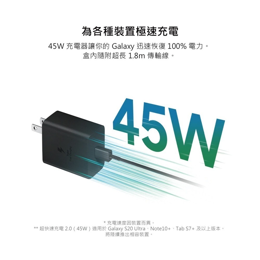 SAMSUNG三星 原廠 45W 快充旅充組 Type C_內附5A/1.8m快充線【EP-T4510/台灣公司貨】-細節圖7