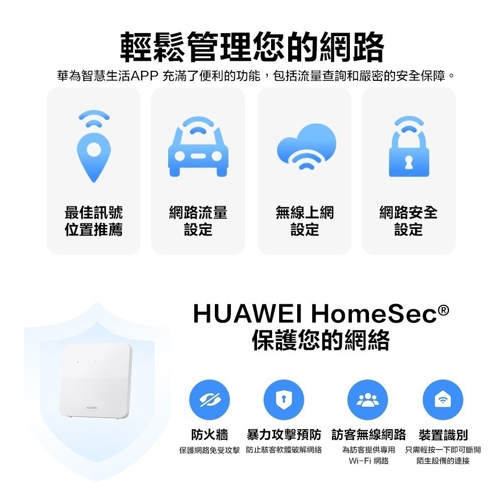 【加碼送華為後背包+榮耀Type-C耳機+自拍桿】HUAWEI 4G CPE 5s路由器B320-323(聯強保固一年)-細節圖8