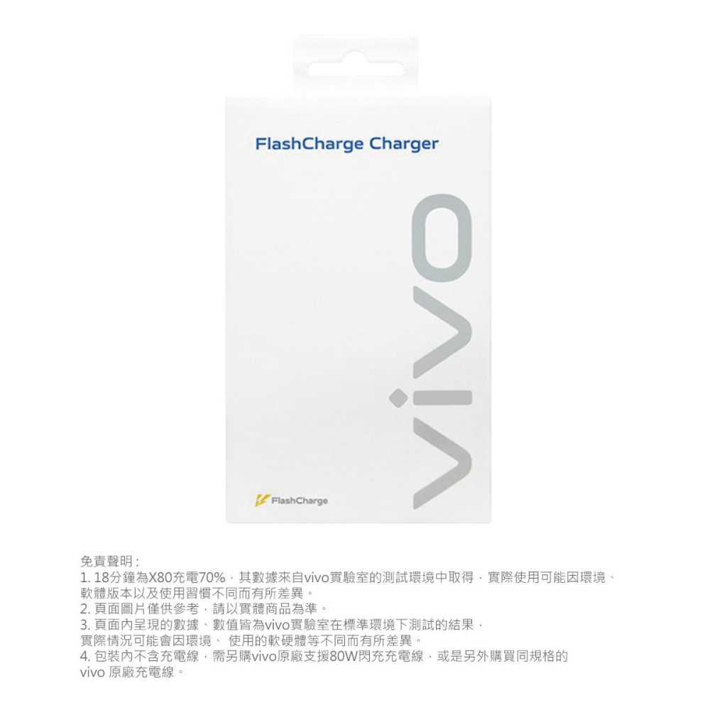 VIVO 原廠台灣公司貨 80W 極速超快閃充充電器20V/4A (盒裝)-細節圖11