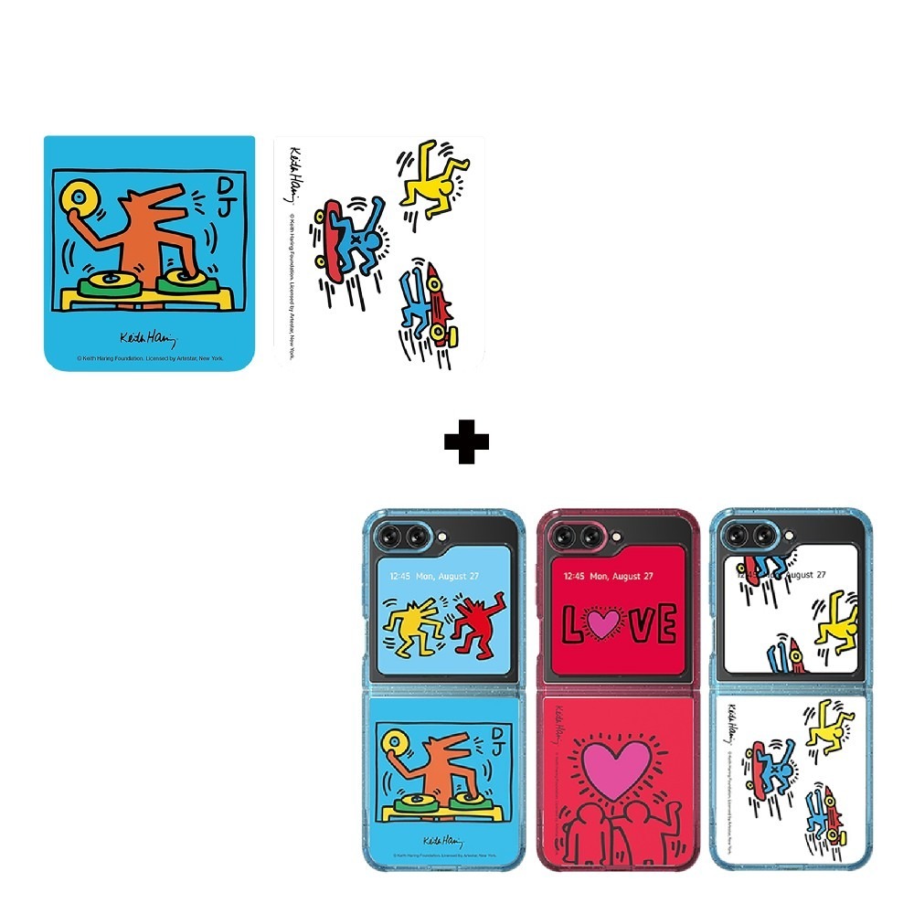 (贈原廠感應卡)SAMSUNG Galaxy Z Flip5 原廠 Keith Haring聯名保護殼 (FPF731)-細節圖3