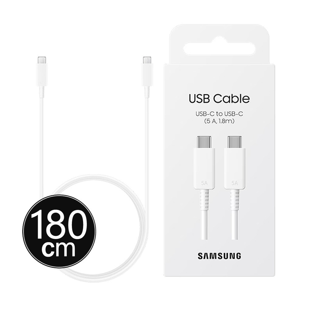 Samsung 三星 原廠S25 S24系列 5A,1.8m Type-C to Type-C線-白【DX510/盒裝】-細節圖2