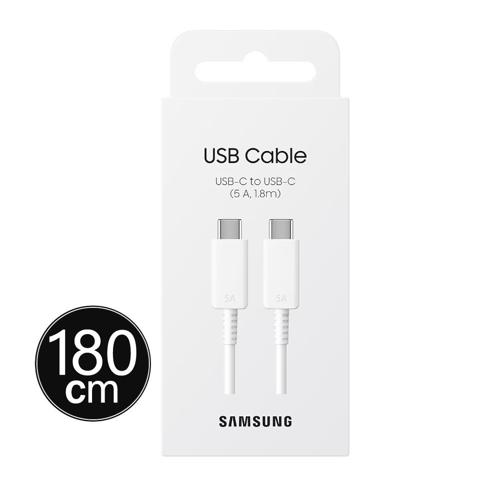 Samsung 三星 原廠S25 S24系列 5A,1.8m Type-C to Type-C線-白【DX510/盒裝】-細節圖3