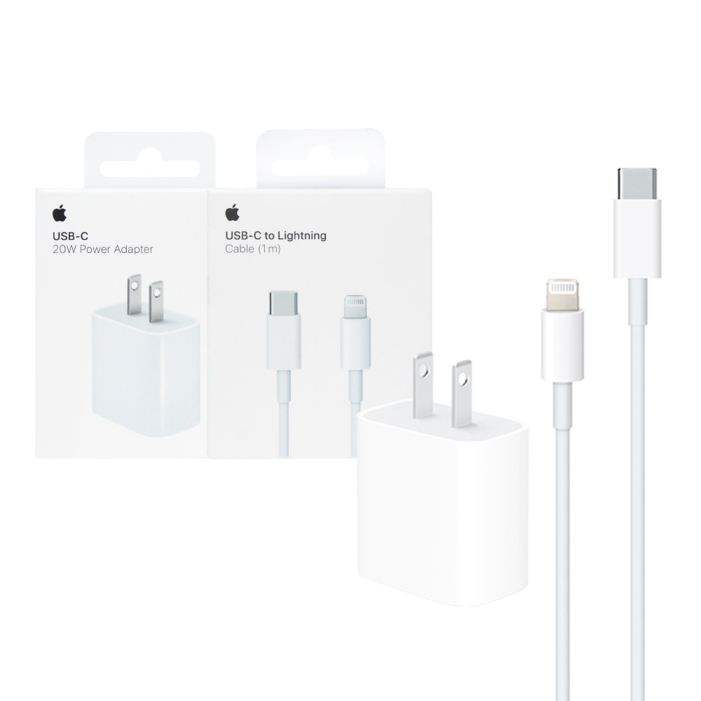 Apple 蘋果 原廠iPhone 14/13 系列 20W電源轉接器+USB-C to Lightning線組【盒裝】-細節圖2