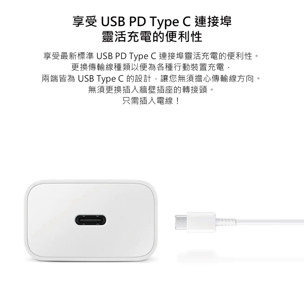 SAMSUNG原廠 A系列 T1510 15W Type C盒裝旅充頭 + 三星製造 雙Type C充電線組-細節圖9