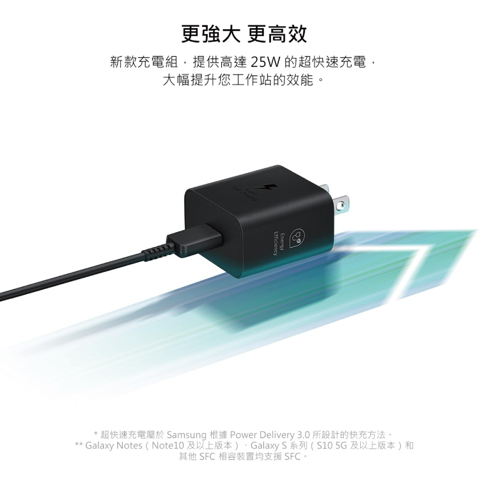 Samsung三星 新款25W快充組-支援Z Fold7 Flip7(含原廠T2510盒裝頭+三星製造雙Type C線)-細節圖9