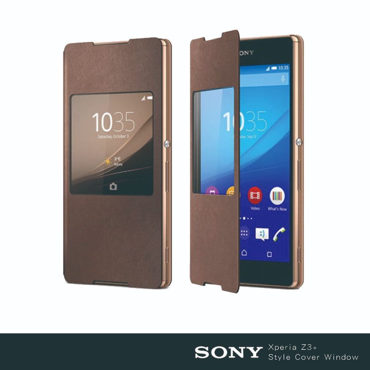 SONY Xperia Z3+ 原廠時尚保護皮套 - 金色 SCR30 (台灣公司貨)-細節圖5