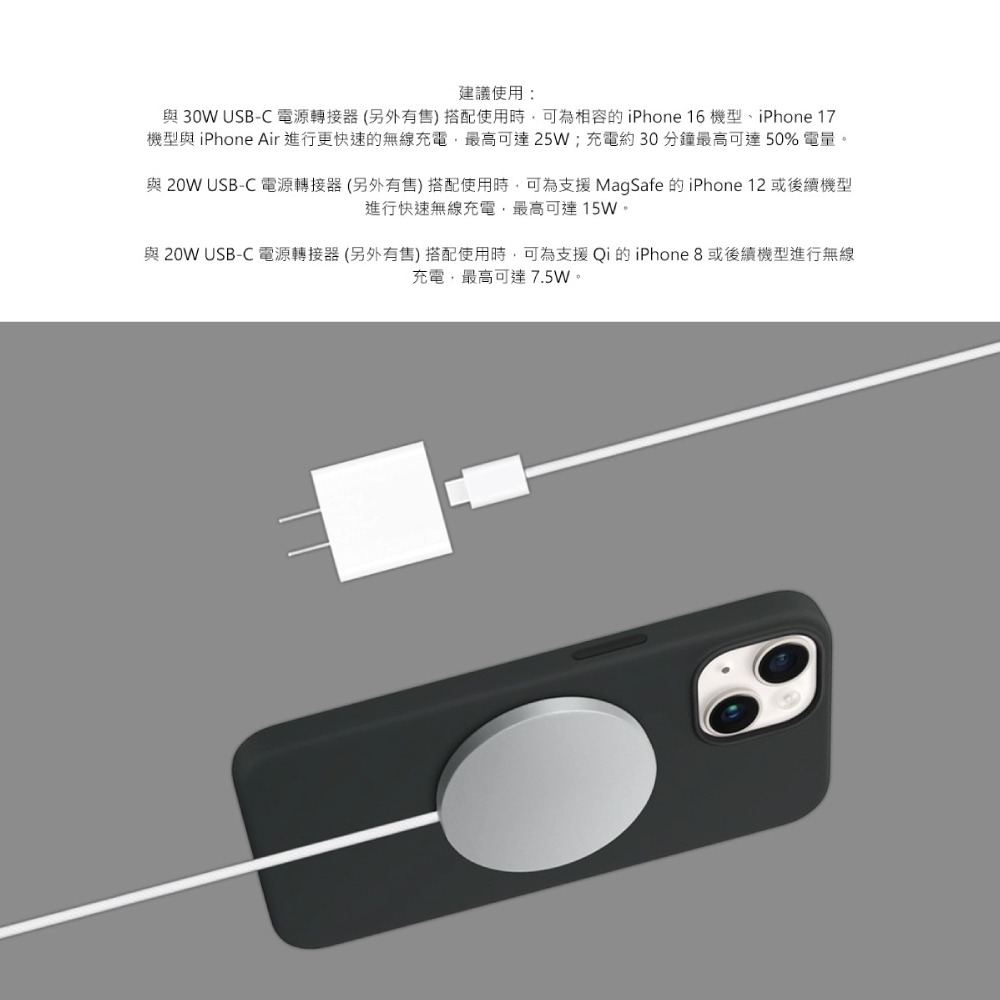 Apple 蘋果 原廠最新款 MagSafe 充電器 - 1公尺 (A3502)-細節圖8