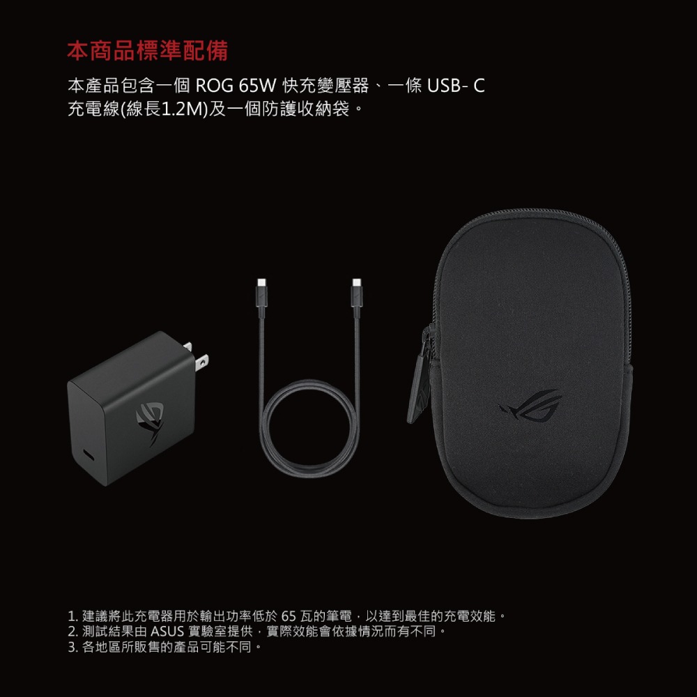 ASUS 原廠 ROG 65W 快充充電組-2024新款 (含65W快充充電器+Type C線1.2M)-細節圖9