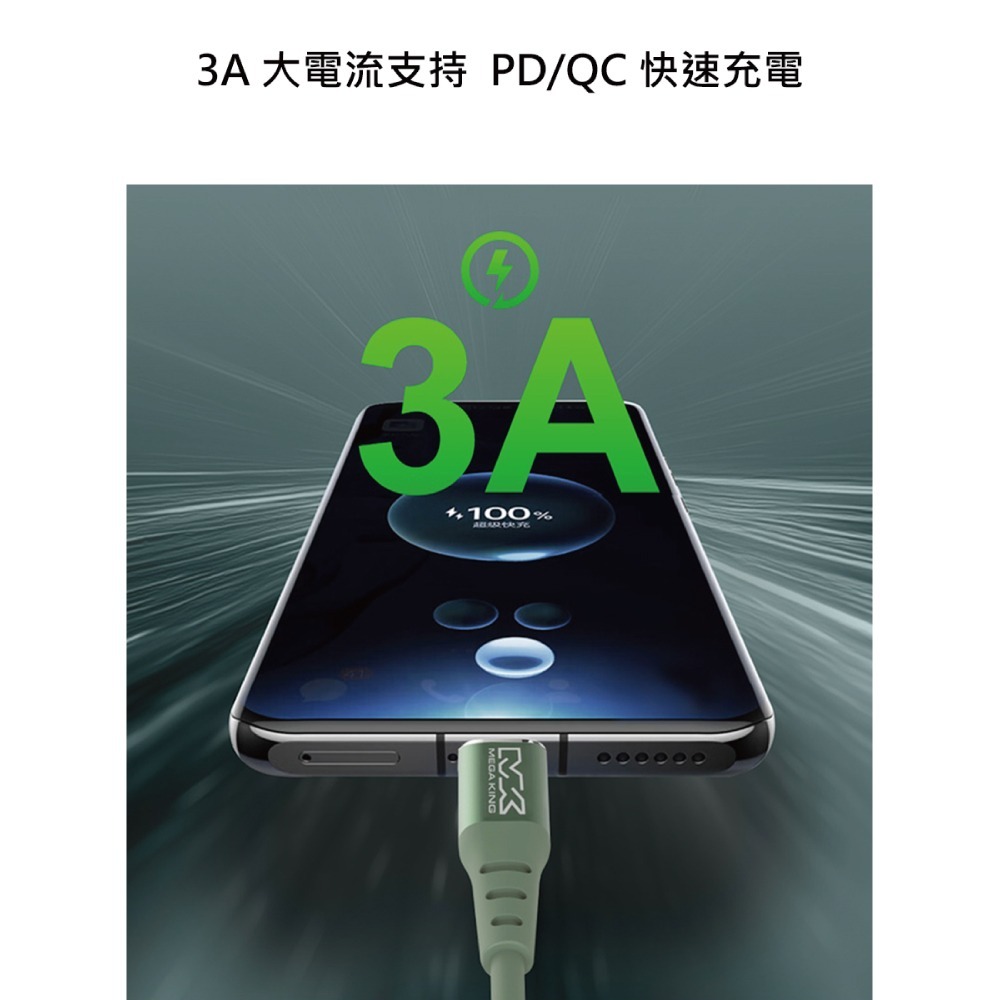 MEGA KING 原廠 60W Type-C to Type-C 傳輸充電親膚線 20V/3A - 1m (盒裝)-細節圖8