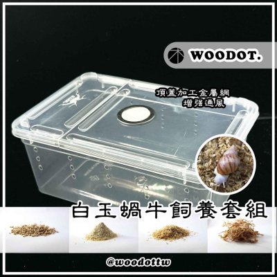 【白玉蝸牛飼育盒】飼育套組 頂蓋開孔 加工透氣金屬網 白玉蝸牛 寵物飼養 套組『WOODOT.木點』