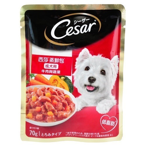 📣現貨 快速出貨🚀 每包20元 Cesar 西莎 蒸鮮包70g 鮮食包 狗餐包 狗罐頭 西莎蒸鮮包-規格圖2