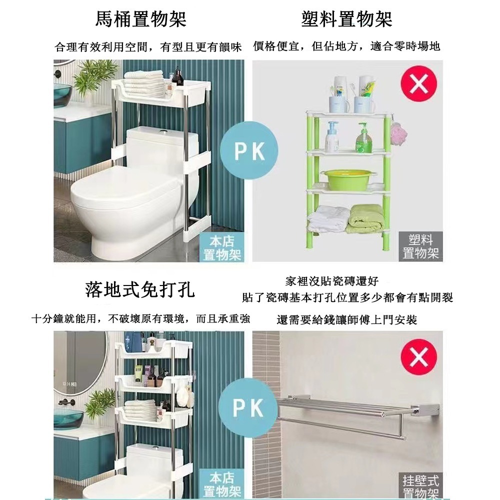 【台灣現貨 033】馬桶置物架 多功能置物架 馬桶三層置物架 廁所置物架 浴室三層架 馬桶架 浴室收納架 可貨到付款-細節圖3