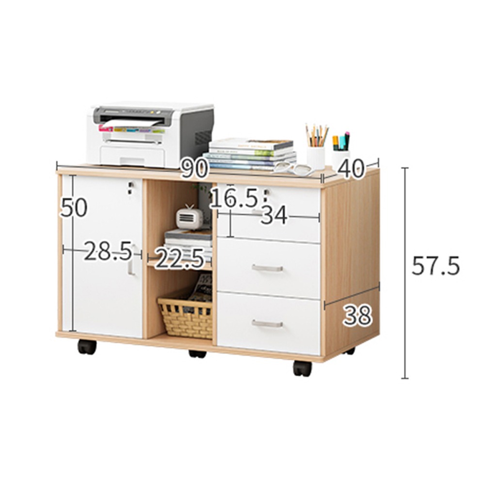 【台灣現貨037】文件櫃  辦公室移動文件櫃 帶鎖資料櫃子 抽屜儲物收納 檔案櫃 木質矮櫃 資料櫃  免運 可貨到付款-細節圖7