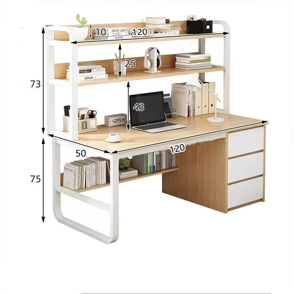 【台灣現貨 041】書桌 電腦桌帶鍵盤架 工作桌 抽屜收納 DIY寫字桌 辦公桌 大桌面收納桌 免運 可貨到付款-細節圖7
