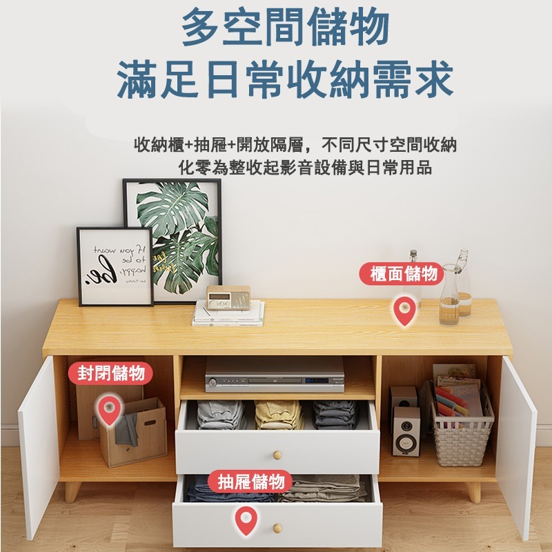 【台灣現貨 057】140CM電視櫃 電視櫃  客廳長櫃 收納櫃 TV櫃 高腳電視櫃 客廳櫃 免運 可貨到付款-細節圖6
