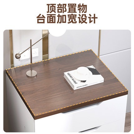 【台灣現貨 063】 床頭櫃  邊桌 三層抽屜櫃 床邊櫃 收納櫃 斗櫃 小櫃子 床邊桌  可貨到付款 免運-細節圖2