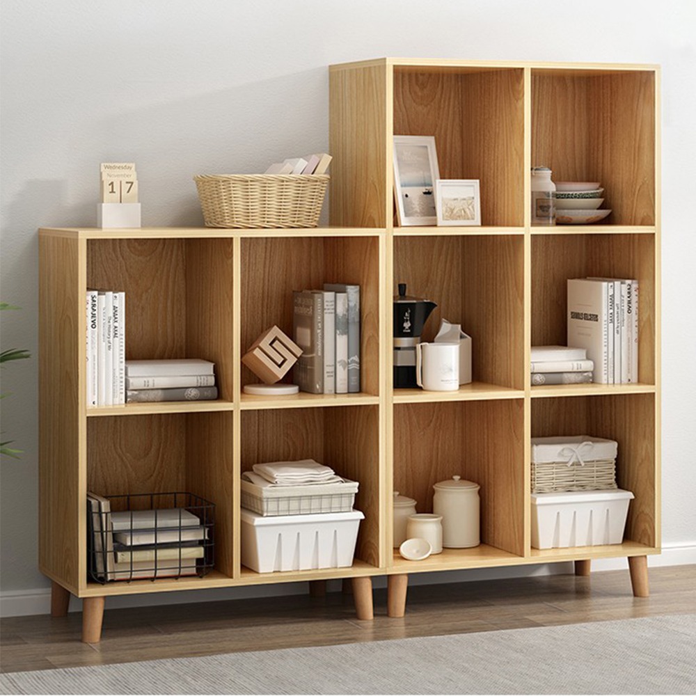 【台灣出貨 095】書櫃 格子櫃 書架 收納櫃 儲物櫃 門櫃 落地置物架 組合書櫃 4格書櫃 免運 可貨到付款-細節圖2