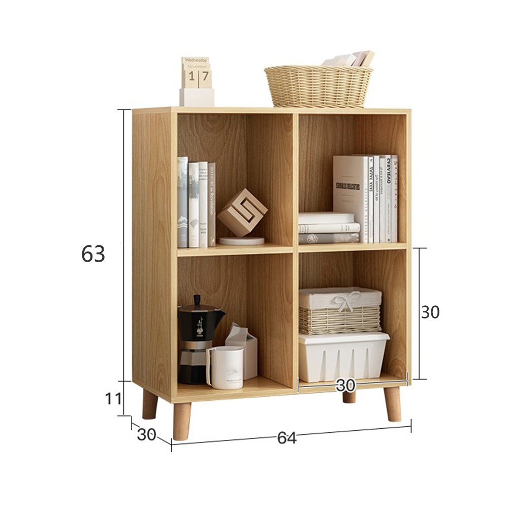 【台灣出貨 095】書櫃 格子櫃 書架 收納櫃 儲物櫃 門櫃 落地置物架 組合書櫃 4格書櫃 免運 可貨到付款-細節圖6