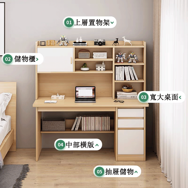 【台灣現貨 092】 書桌  電腦桌  工作桌 抽屜書桌  書桌收納 寫字桌 辦公桌 大書桌 收納桌 免運 可貨到付款-細節圖2