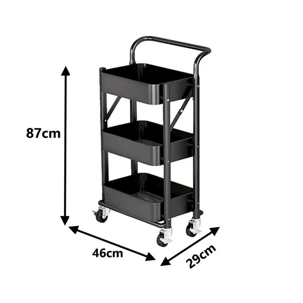 【台灣現貨224】升級款免組裝 三層推車 摺疊推車 置物架 層架 收納架 置物推車收納籃 收納推車 免運 可貨到付款-細節圖7