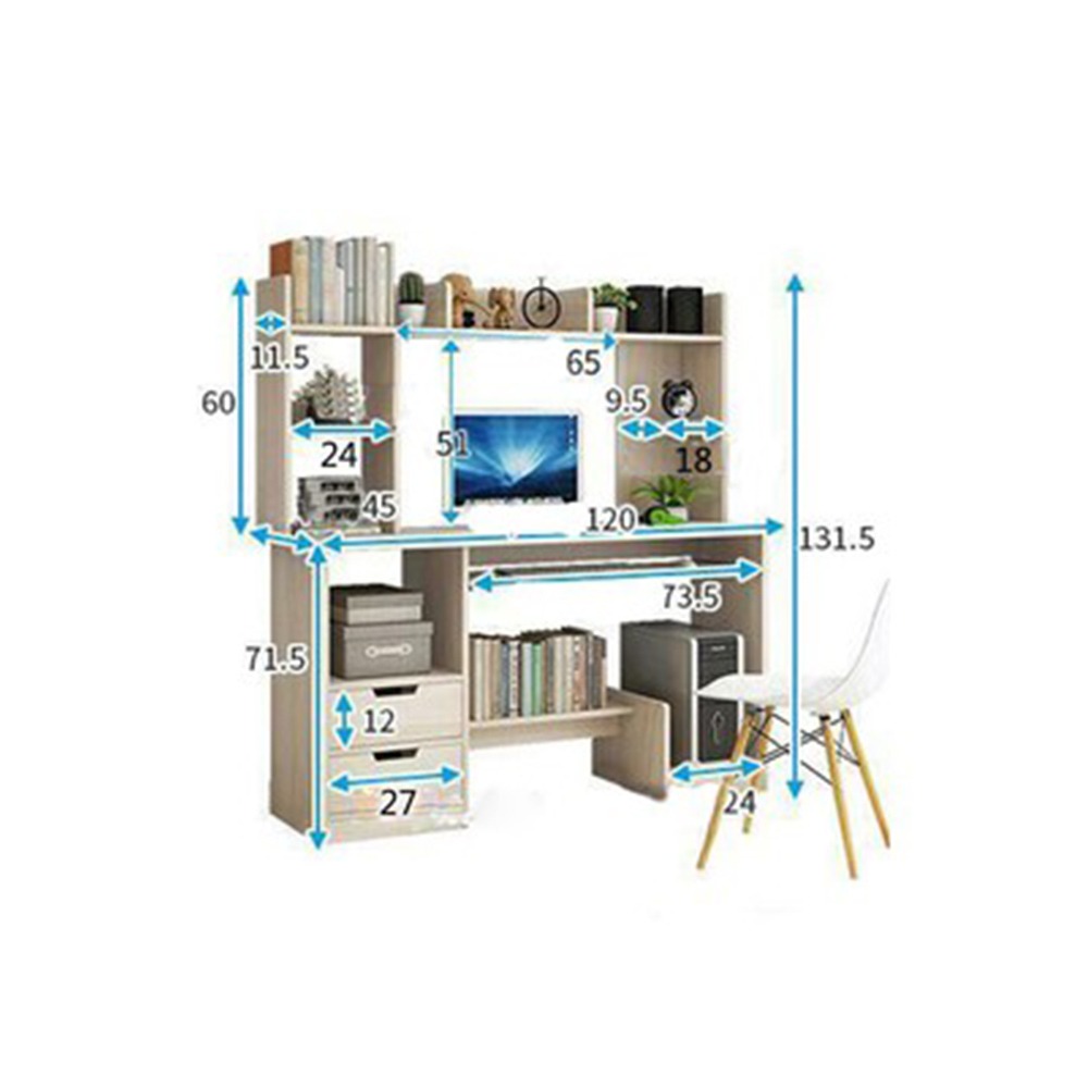 【台灣現貨 253】書桌 電腦桌帶鍵盤架 120CM工作桌 抽屜收納 DIY寫字桌 辦公桌 大桌面收納桌  可貨到付款-細節圖7