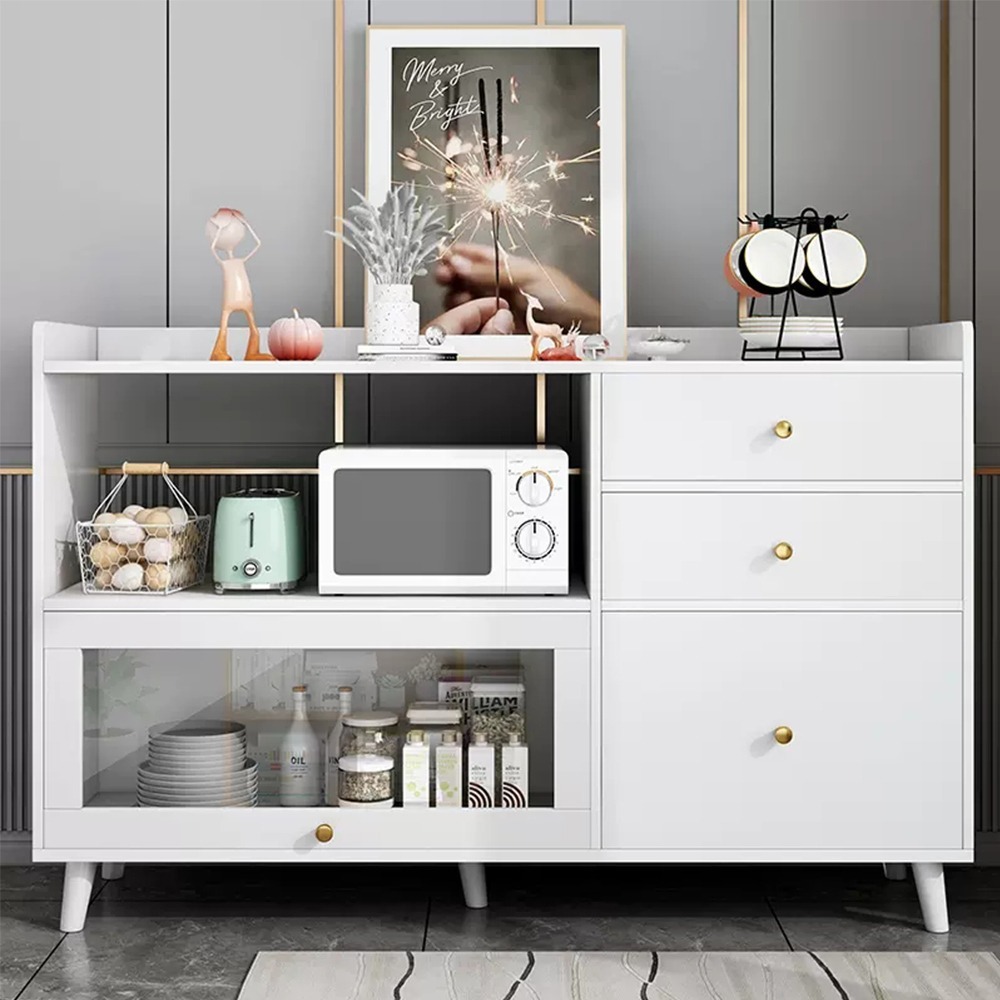 【台灣現貨 264】餐邊櫃 廚房櫃 置物收納桌 簡易小櫃子 置物架 多功能 多層 儲物櫃 茶水櫃 免運 可貨到付款-細節圖2