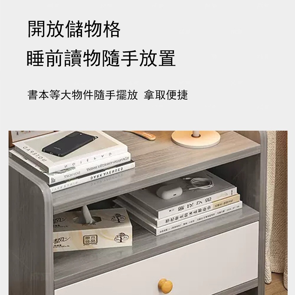 【台灣現貨 291】床頭櫃 北歐床邊桌 小櫃子 雙抽收納床頭櫃 小型邊桌 臥室收納櫃 免運 可貨到付款-細節圖4