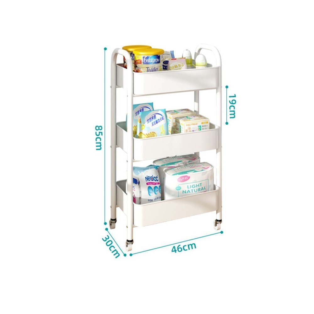 【E家工廠374】 置物手推車 置物籃推車 置物架 廚房推車 收納推車 廚房收納架 層架推車 三層推車 免運-細節圖7