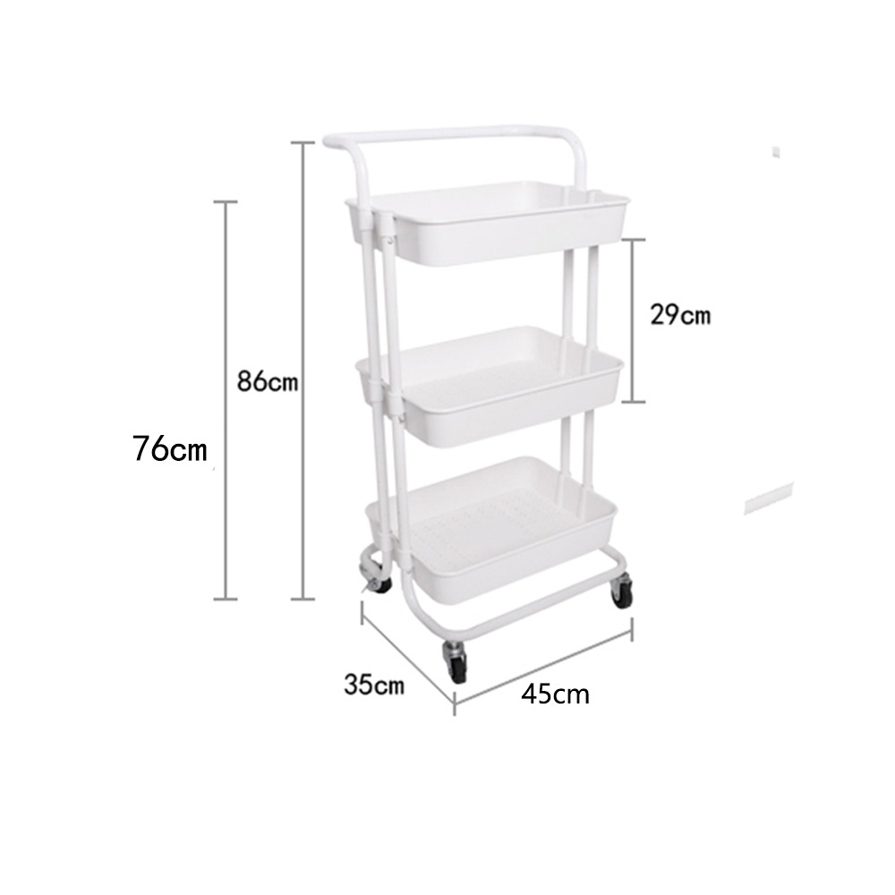 【台灣現貨 376】收納推車 置物手推車 置物籃推車  廚房推車  廚房收納架 層架推車 三層推車 免運 可貨到付款-細節圖9