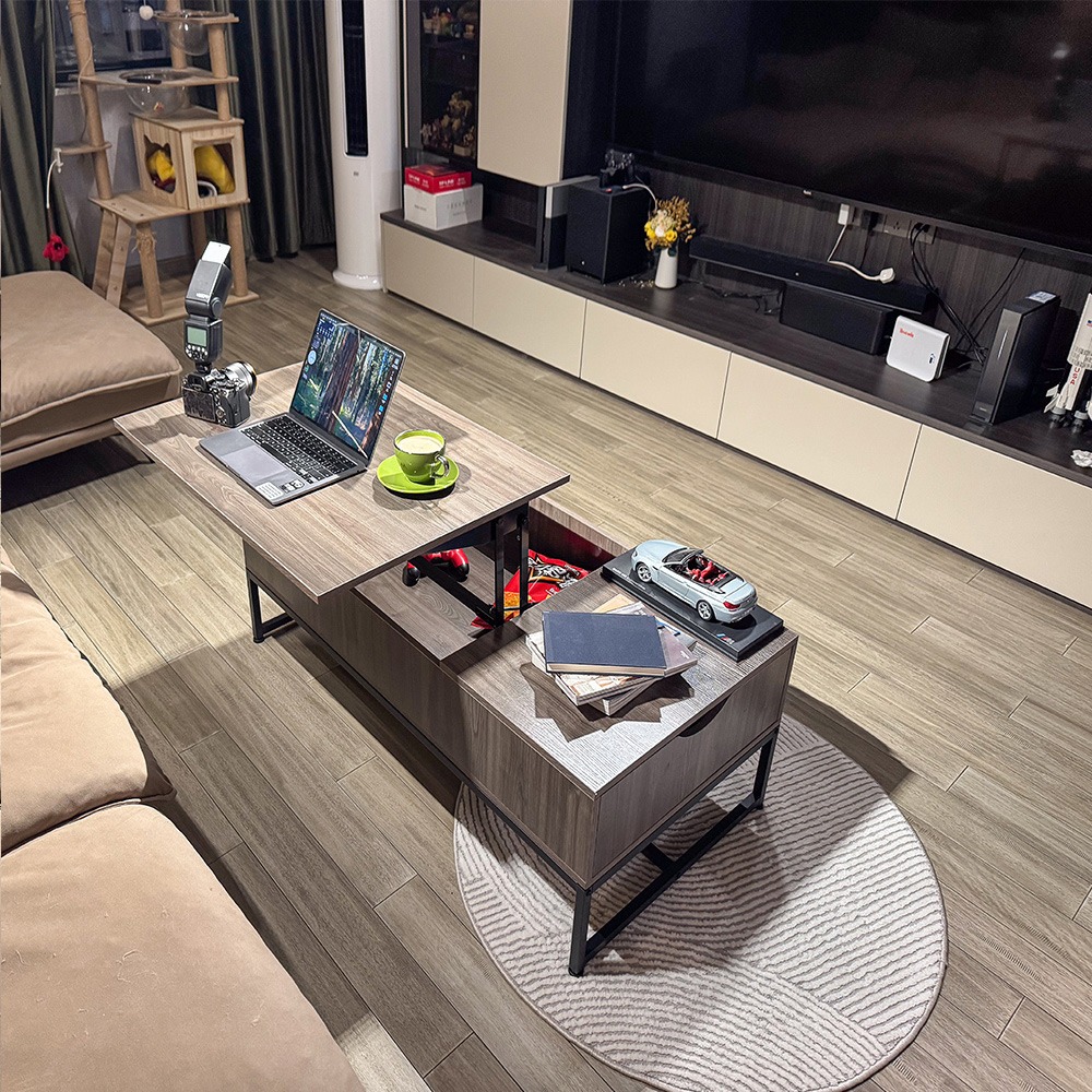 【台灣現貨 123】升降茶几 茶几桌 邊桌 收納茶几 客廳茶几  客廳桌 客廳收納 咖啡桌 會客桌 茶几 免運-細節圖2