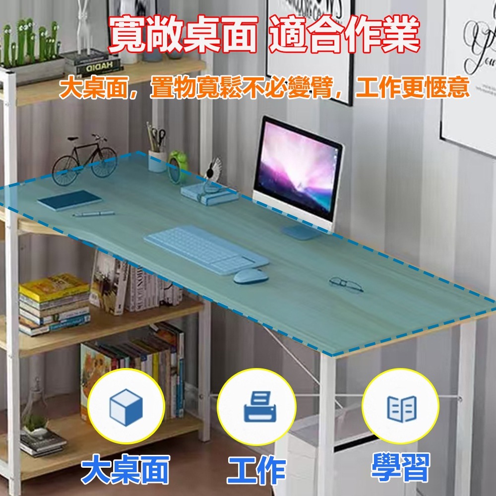 【台灣現貨 338】書桌 電腦桌 書桌收納 側櫃書桌 側架書桌 工作桌 書桌收納架 書桌收納櫃 長桌 免運 可貨到付款-細節圖4