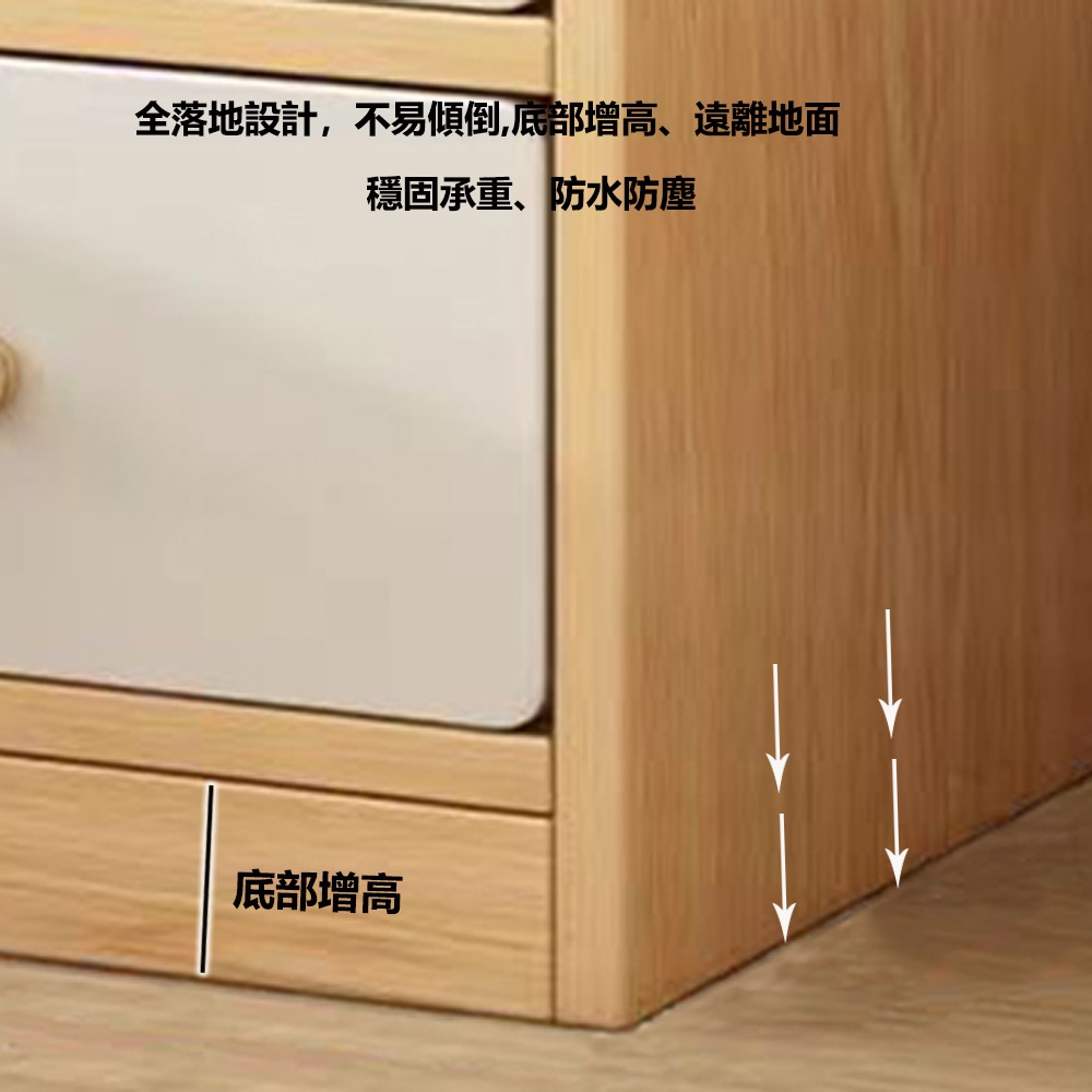 【台灣現貨 074】床頭櫃 三抽床頭櫃 抽屜櫃  簡易床邊櫃 收納櫃 床邊桌 小型邊桌 免運 可貨到付款-細節圖5