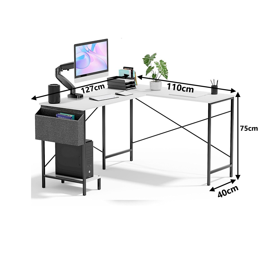 【台灣現貨 086】 書桌 電腦桌 L型轉角桌 辦公桌 工作桌 多功能電腦桌 免運  可貨到付款-細節圖7