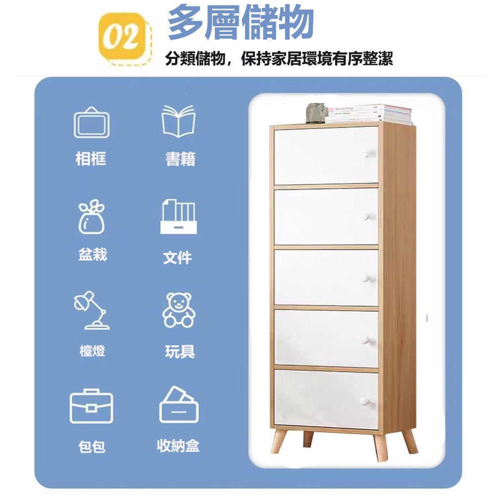 【台灣現貨 154】收納櫃 書櫃 五格櫃帶腳 書架 木櫃 置物櫃 儲藏櫃 儲物櫃 格子櫃 免運 可貨到付款-細節圖2