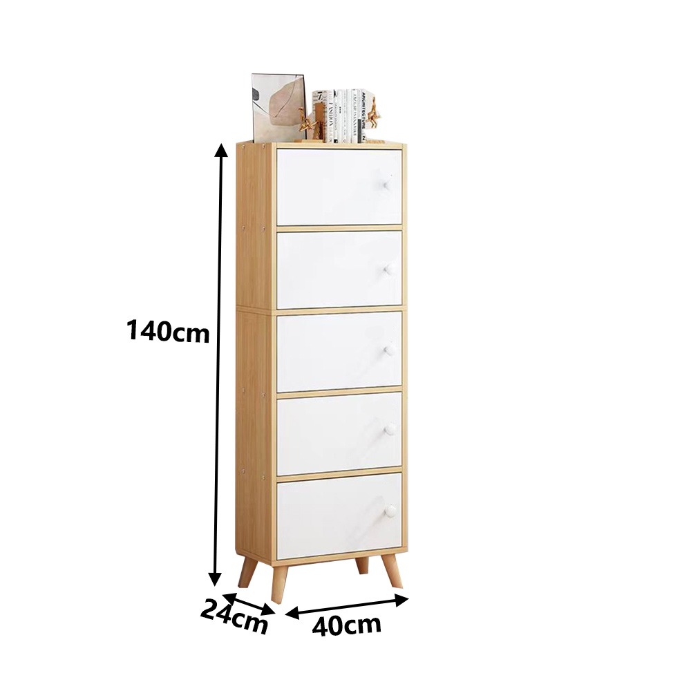 【台灣現貨 154】收納櫃 書櫃 五格櫃帶腳 書架 木櫃 置物櫃 儲藏櫃 儲物櫃 格子櫃 免運 可貨到付款-細節圖10