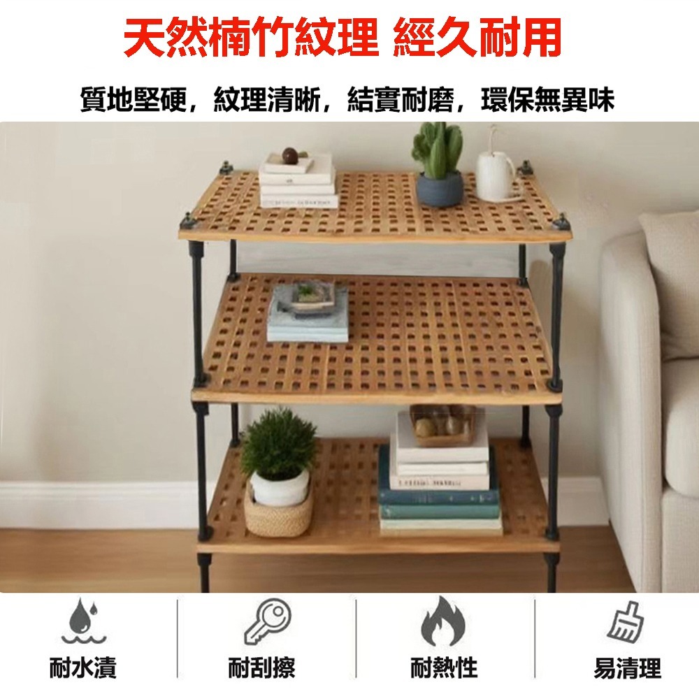 【台灣現貨 239】85公分三層置物架 客廳展示架 書架 層架置物架 楠竹置物架 置物架 收納架 免運 可貨到付款-細節圖6