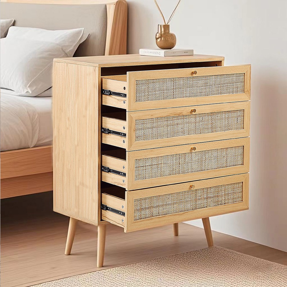 【台灣現貨 356】編藤收納櫃 多抽滑軌抽屜櫃 多層大容量儲物櫃 衣櫃 層櫃 日式多功能櫃子 免運 可貨到付款-細節圖2